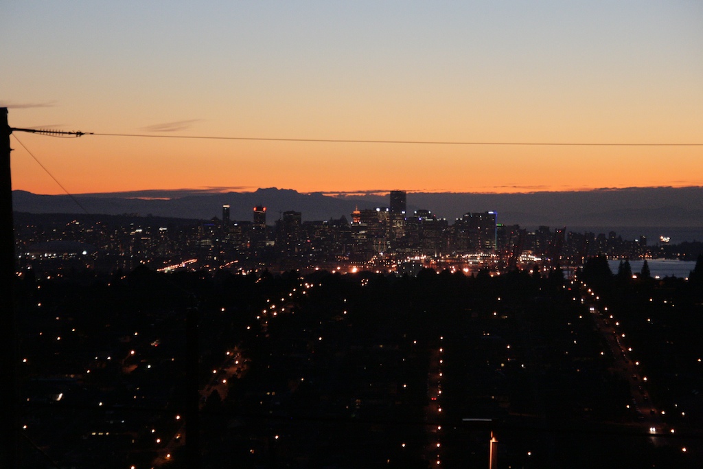 View from down my street looking towards downtown Vancouver.