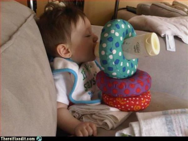 Gotta feed the baby AND do the laundry?  I can fix that!