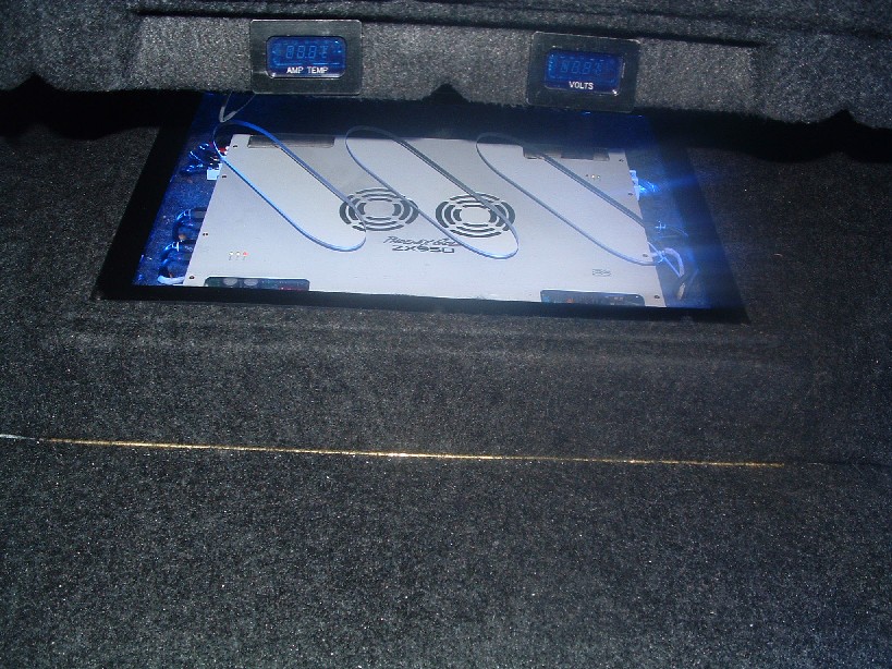 zx950 lit up with blue leds and voltage and temp gauge