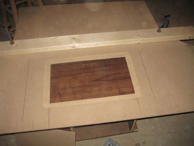 I prepared window in floor as a mock run.prototype, etc..  1/4&amp;quot; MDF Board will not be used to support amp as I will still need to route out the perimeter for the lexan to be placed and 1/4&amp;quot; MDF frightens me to hold an amp up even with the assist