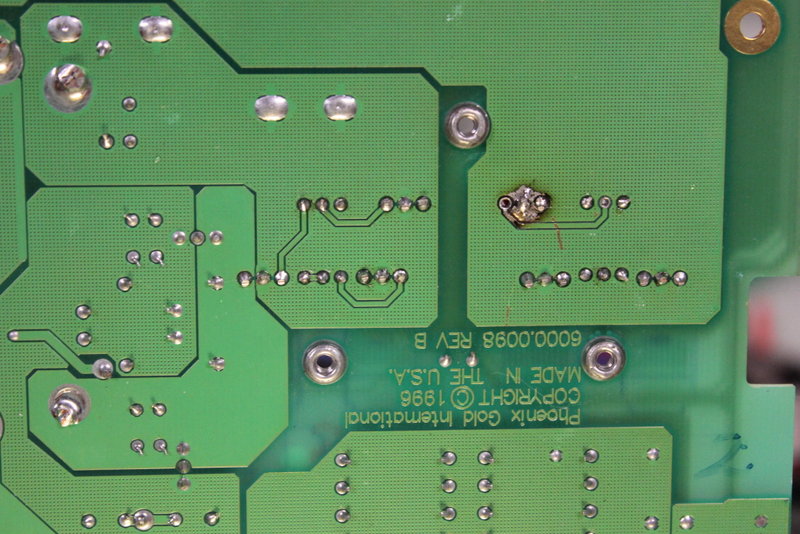 Bottom of PCB new FET's and resistors fitted.jpg