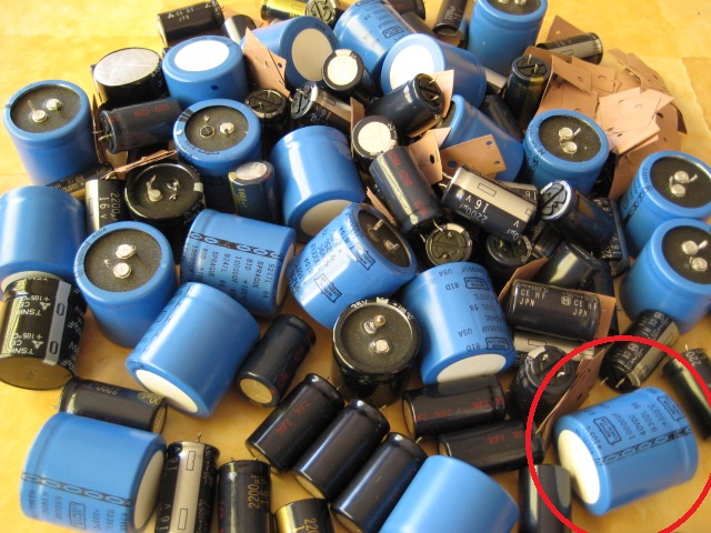 Blue capacitors