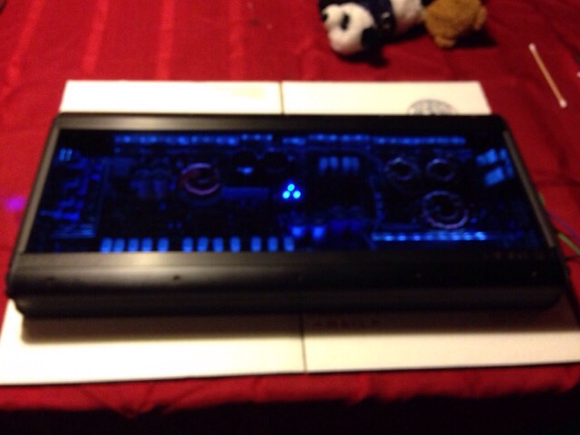 LEDs lit up. Lights on.