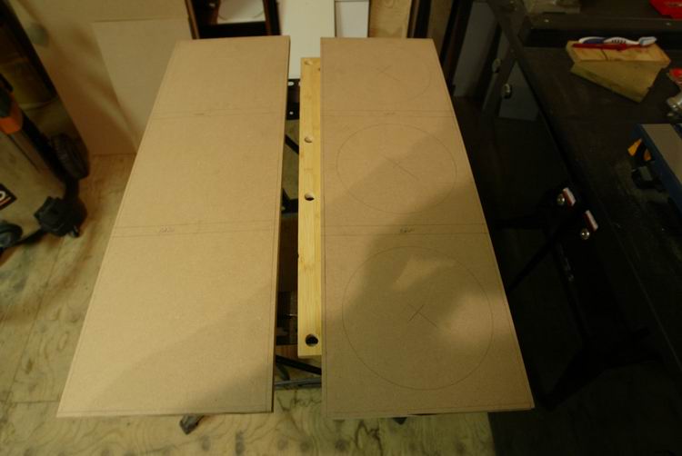 Woof holes and dado markings are visible. Perimeter markings a 3/8&amp;quot; from the edge - 1/2 of 3/4 - as this edge fits into a dado.