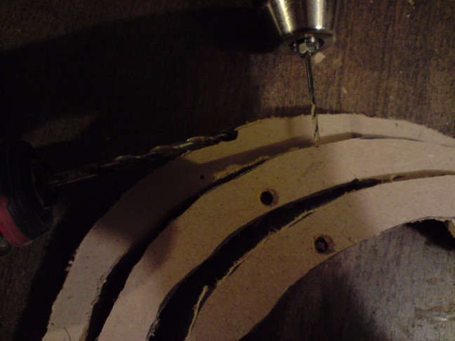 Here's a shot of the three brackets (2 1/4&amp;quot; and 1 3/4&amp;quot;).  The 1/4&amp;quot; brackets have bigger holes made from the bigger drill bit wihle the 3/4&amp;quot; bracket has a smaller hole so the screw can clamp all three together without any gap from the s