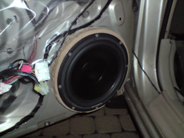 A close look at the 9 installed in the door
