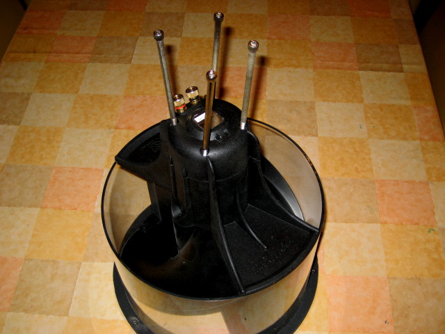 remove the four long bolts that holds the top section; observe, and maybe write down on which side the connectors are; while re-assembling, it will fit in two different ways.