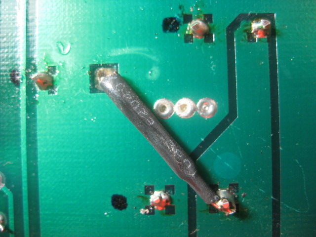 Accidentally pull off one of the connector of power cap at the back of the board, have to use a short jumper to get it connect to correct place.